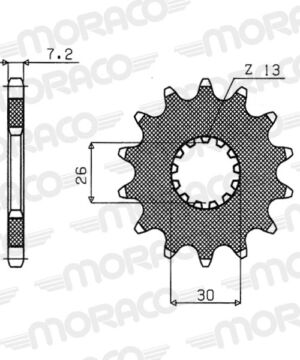 Pignon sortie de boîte Triumph Speedmaster 800 (2003/2004) – Supersprox PS60016 – Pas 525 – 16 dents – Acier