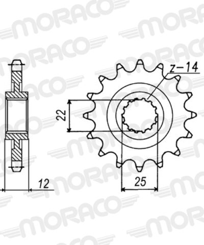 Pignon de sortie de boite - Pas 520 - 12 dents - Acier - PT31312 Gas Gas EC200 EC - Supersprox