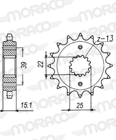 Pignon de sortie de boite - Pas 520 - 16 dents - Acier - PT31716 - Supersprox