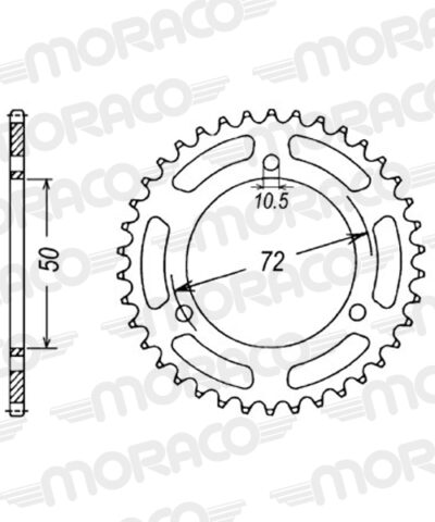 Couronne acier Pas 420 - 47 dents Honda NSR50 S [DE] K AC08 - Supersprox (CA10047)