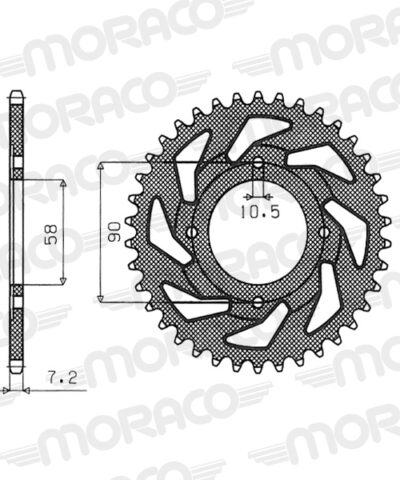 Couronne acier Pas 428 - 35 dents Honda CM185 T A CM185T - Supersprox