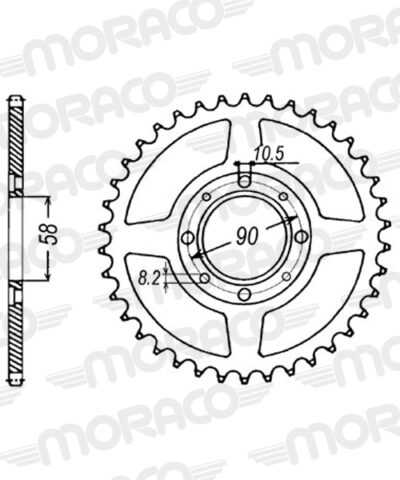 Couronne acier Pas 520 - 30 dents Honda CM250 C-C C MC06 - Supersprox (CA21430)