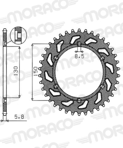 Couronne Stealth Pas 520 - 47 Dents - Or Yamaha YZ450 F R CJ03C - Supersprox (CA304SG47)