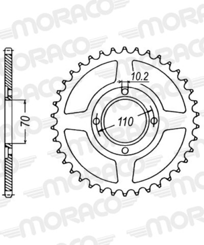 Couronne acier Pas 530 - 41 dents Honda CB250 NA - Supersprox (CA40241)