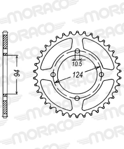 Couronne acier Pas 530 - 37 dents Honda CB550 F - Supersprox (CA50537)