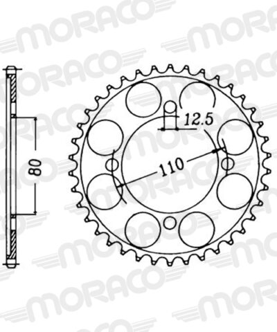 Couronne acier Pas 530 - 38 dents Honda CB650 - Supersprox (CA60338)