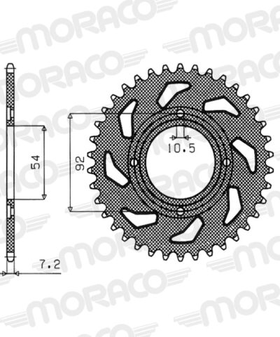 Couronne acier Pas 428 - 46 dents Yamaha RD125 LC 10W - Supersprox (CC20246)