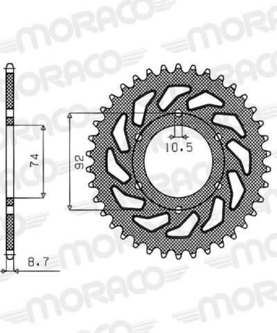 Couronne acier Pas 530 - 45 dents Yamaha XJ400 4V7 - Supersprox (CC40345)