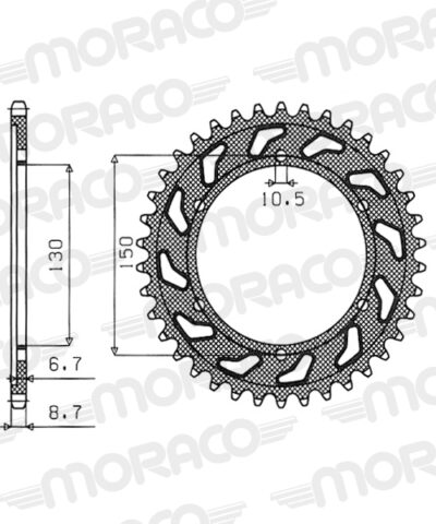 Couronne acier Pas 530 - 41 dents Yamaha FJ1100 47E - Supersprox (CC80141)