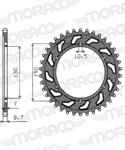 Couronne acier Pas 532 - 46 dents Yamaha FZR1000 Genesis 532 2LA 2LE - Supersprox