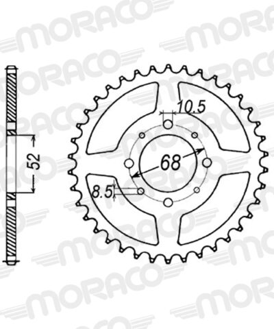 Couronne acier Pas 420 - 43 dents Kawasaki AE80 AE080A - Supersprox (CE10043)