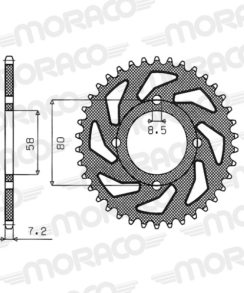 Couronne acier 42 dents pas 428 moto – Supersprox CE20142