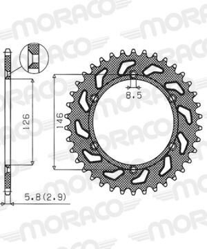 Couronne 520 – 51 dents Suzuki RM125 1988–2013 / RMX450Z 2010–2015 – Supersprox CE203SG51