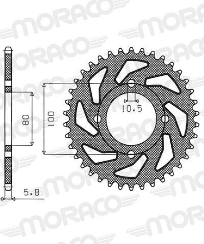 Couronne acier Pas 520 - 47 dents Suzuki GSX250 E (Cour.4trous) T GS25X - Supersprox (CE30247)