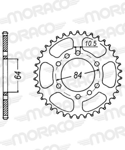 Couronne acier Pas 520 - 39 dents Suzuki LT160E Quadrunner K AG43A - Supersprox (CE31039)