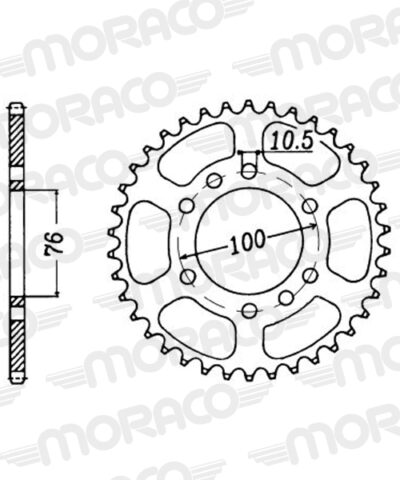 Couronne acier Pas 520 - 37 dents Suzuki GN400 /L /TD T GN400 - Supersprox (CE40137)