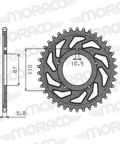 Couronne acier Pas 520 - 49 dents - Supersprox (CE40549)