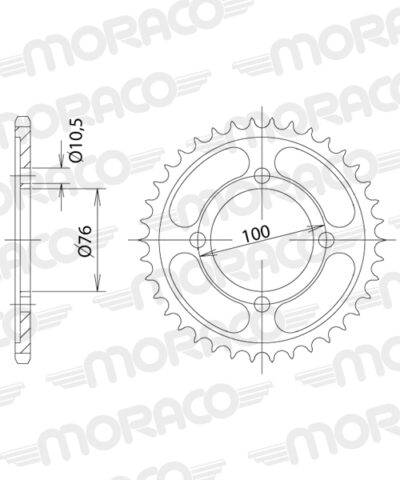 Couronne acier Pas 530 - 46 dents Suzuki GSX600 F J GN72B - Supersprox (CE50046)