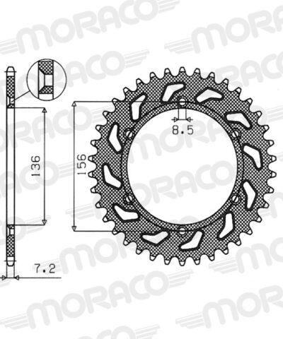 Couronne acier Pas 525 - 42 dents Suzuki DR650 SE L1 SP46B - Supersprox (CE50642)