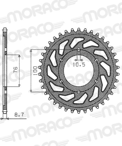 Couronne acier Pas 530 - 50 dents Suzuki GS500 E (Cour.int.diam.76mm) T GS500E - Supersprox