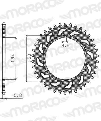 Couronne Stealth Pas 520 - 48 Dents - Or Kawasaki KX125 1 - Supersprox (CG204SG48)