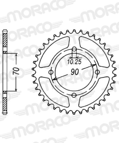 Couronne acier Pas 520 - 43 dents Kawasaki KEF300 Lakota A2 - Supersprox (CG31043)