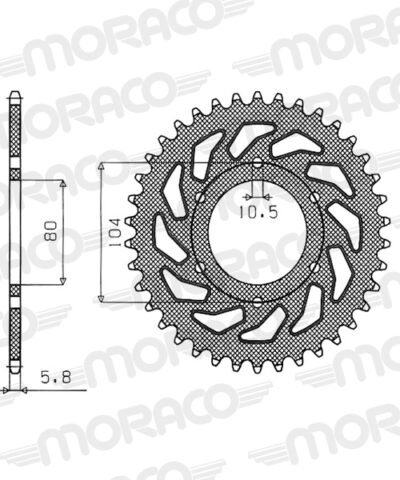 Couronne acier Pas 520 - 38 dents Kawasaki GPZ400 (27PS) ZX400A - Supersprox (CG40338)