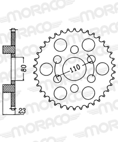 Couronne acier Pas 520 - 38 dents Aprilia AF1 125 Europa FV - Supersprox (CI20038)