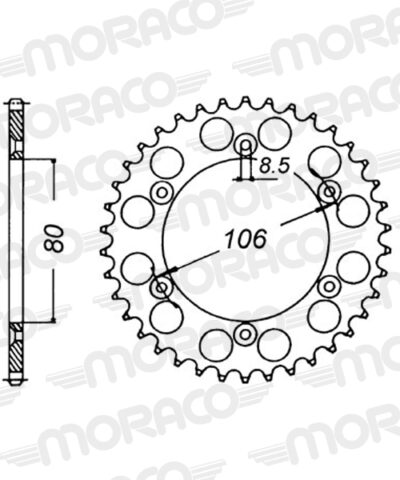 Couronne acier Pas 520 - 49 dents Aprilia RX125 - Supersprox (CI20449)