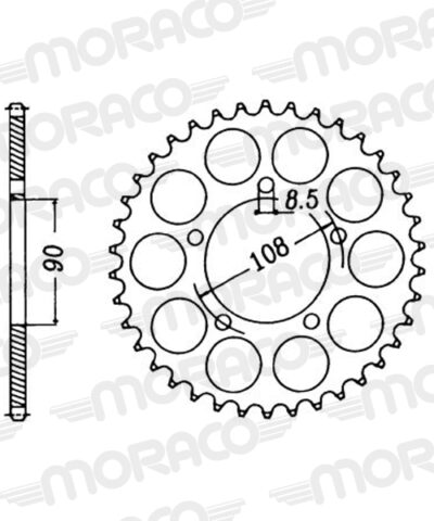 Couronne acier Pas 520 - 39 dents MUZ Skorpion Cup 660 660 - Supersprox (CI30339)