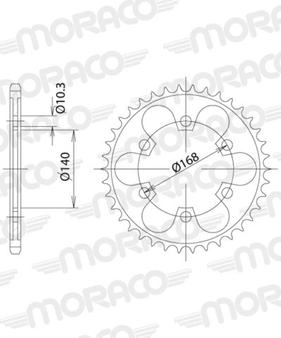 Couronne acier Pas 525 - 41 dents BMW F650 GS (couronne 10,5mm) - Supersprox (CI30841)