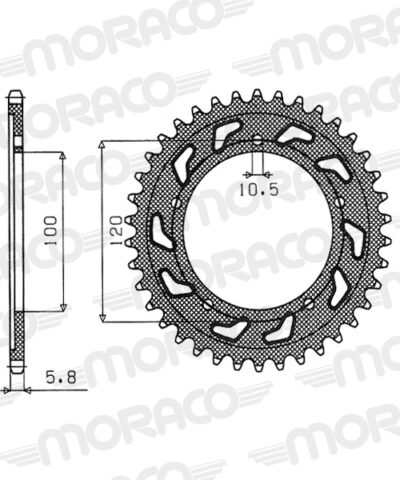 Couronne acier Pas 520 - 47 dents BMW G650 Xmoto E65X - Supersprox (CI80147)