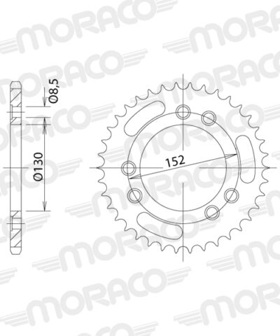 Couronne acier Pas 525 - 41 dents Cagiva Navigator 1000/Touring M500AA - Supersprox (CK60241)