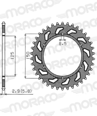 Couronne Stealth Pas 520 - 45 Dents - Or CF Moto MT Sport - Supersprox (CO304SG45)