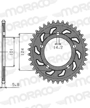 Couronne acier 42 dents Pas 525 Supersprox – Référence CO40042