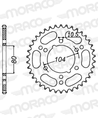 Couronne acier Pas 520 - 34 dents Polaris Sport 400 L - Supersprox