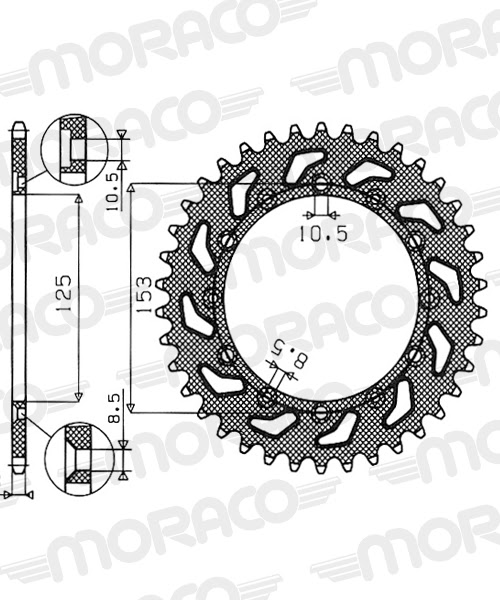 Couronne aluminium 46 dents Pas 520 – Supersprox AB21246 – Compatible KTM / Honda / Husqvarna