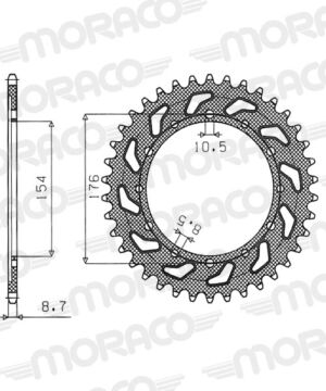 Couronne aluminium 530 – 44 dents – KTM, Husqvarna, HM – Supersprox AB60744