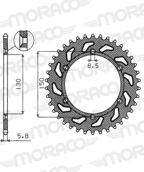 Couronne aluminium 520 45 dents – KTM / Honda / Husqvarna – Supersprox AD32345
