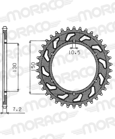 Couronne aluminium Pas 525 - 42 dents Yamaha TDM900 RN08 - Supersprox (AD60642)