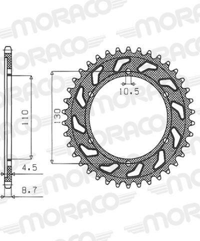 Couronne aluminium Pas 530 - 42 dents Suzuki GSX-R 1000 K9 CY1111;CY1112;CY2111 - Supersprox (AD81342)