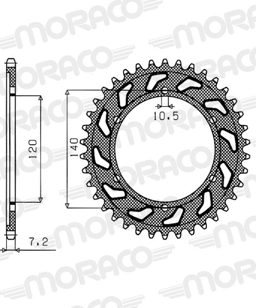 Couronne aluminium 525 44 dents Suzuki GSX-R 750 1998–1999 – Supersprox AF50744