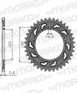 Couronne aluminium 42 dents Pas 525 Suzuki GSR750 / GSX-R 750 / V-Strom 1050 (2000-2023) – Supersprox AF60442