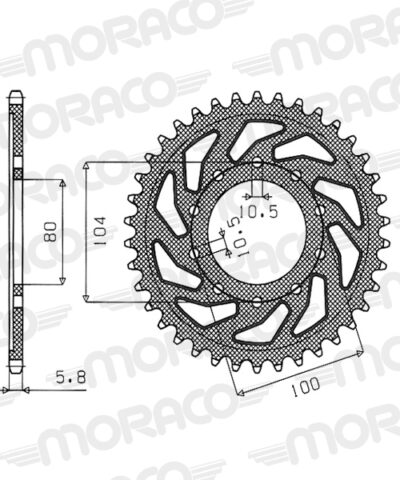 Couronne aluminium Pas 520 - 47 dents - Supersprox (AH40347)