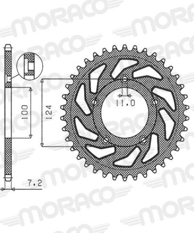 Couronne aluminium Pas 525 - 39 dents Ducati 749 H500 - Supersprox (AM61439)