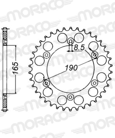 Couronne aluminium Pas 520 - 48 dents KTM EGS125 - Supersprox (AP30348)