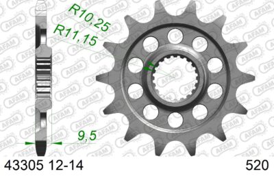 PIGNON #520 43305-13 - Pas 520 - 13 dents Sherco SE-R 250 - AFAM