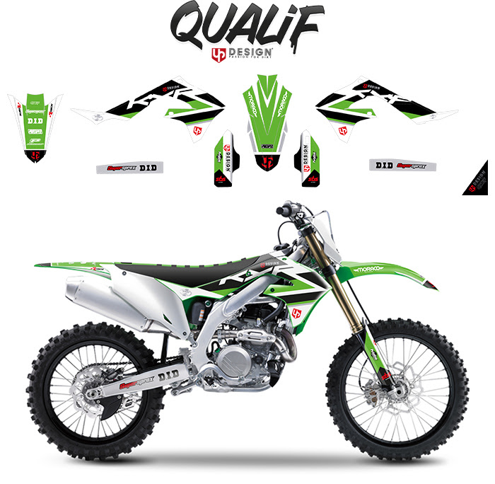 Kit déco moto Kawasaki KX450F 2016-2018 – UP Qualif graphiques