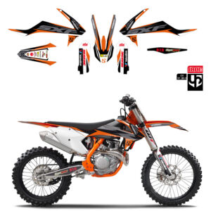 Kit déco moto KTM EXC / EXCF 125 250 300 350 450 – 2017 à 2019 – UP IRON ORANGE