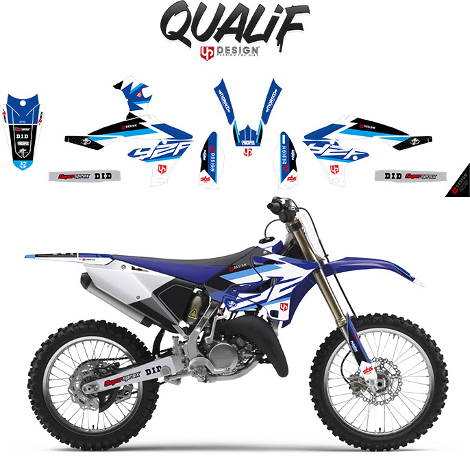 Kit déco motocross Yamaha YZ125 / YZ250 2002-2004 – UP – Design Qualif